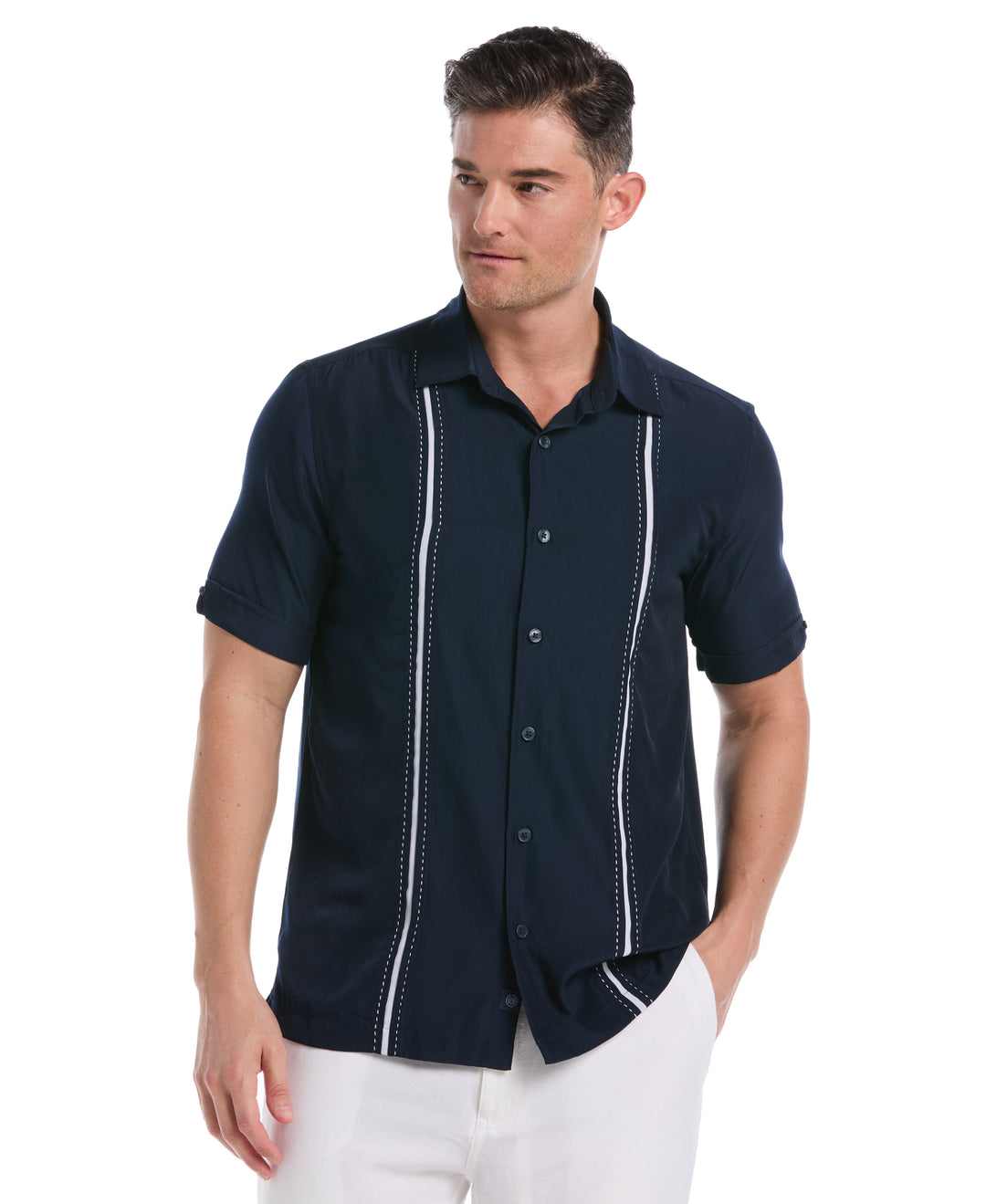 Insert Panels Pickstitch Shirt (Dress Blues) 