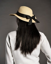 Paper Braid Women Hat With Ribbon-Hats-Cubavera