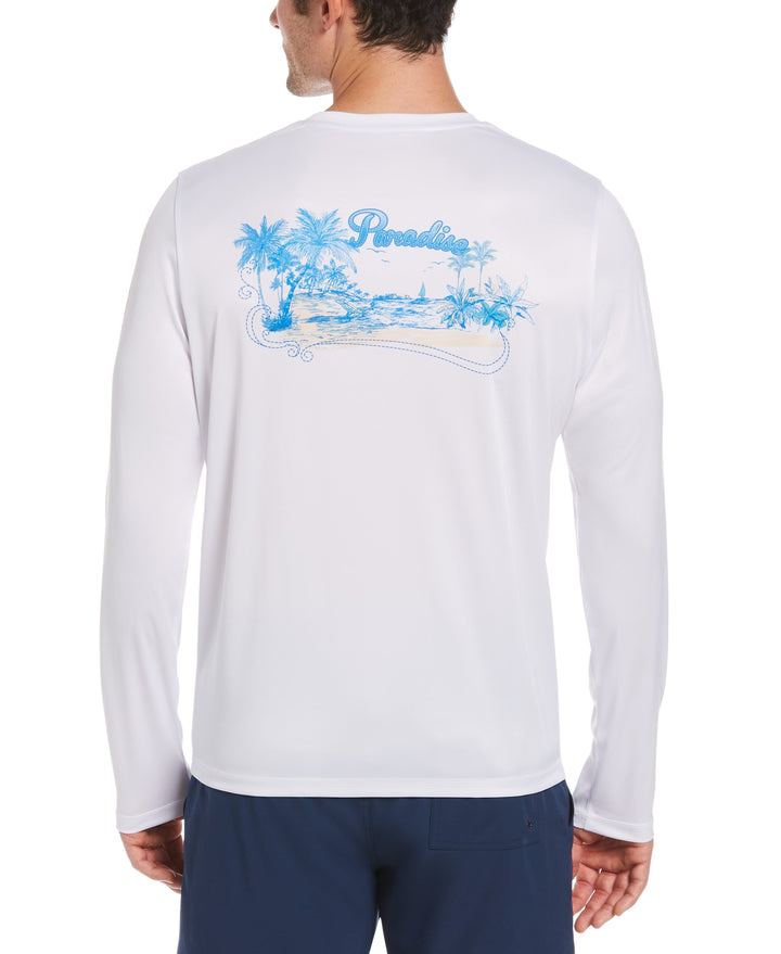 Paradise Print Sun Protection Shirt (Brilliant White) 