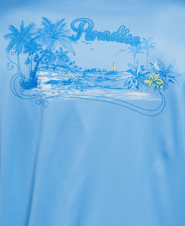 Paradise Print Sun Protection Shirt (Azure Blue) 
