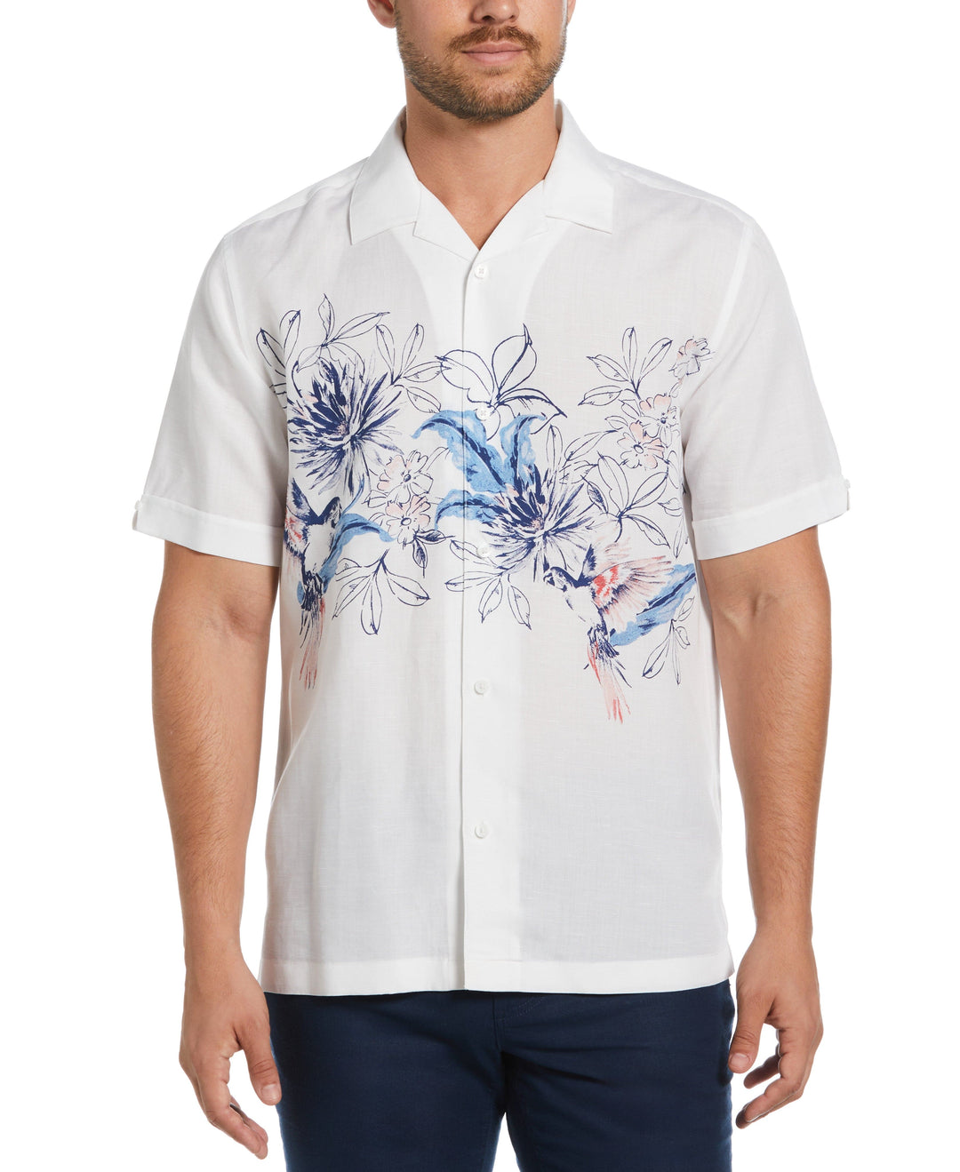 Parrot Chest Print Shirt (Brilliant White) 