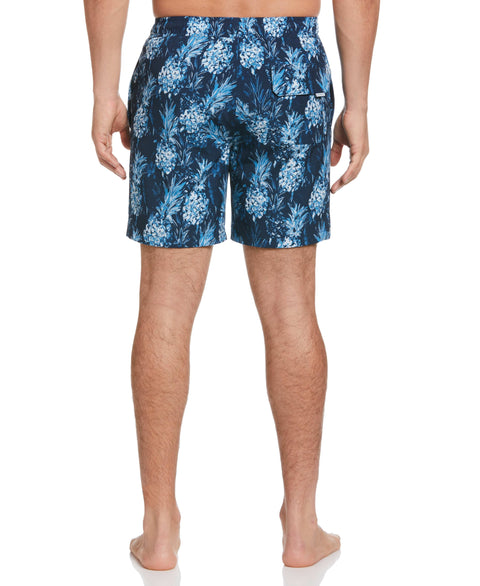 Pineapple Print 7" Swim Short (Dress Blues) 