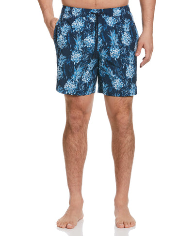 Pineapple Print 7" Swim Short (Dress Blues) 