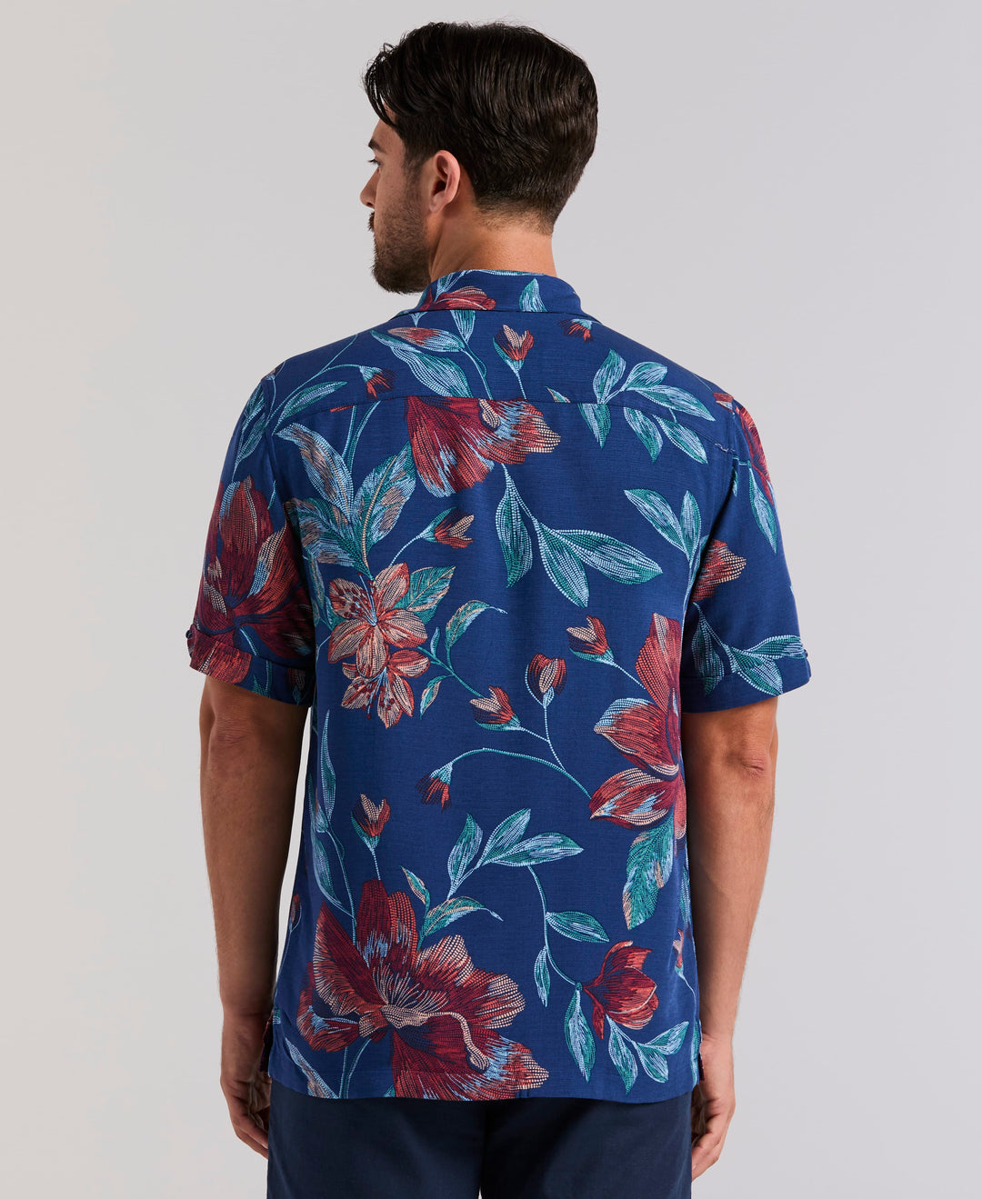POINTILISM FLORAL PRINT (Navy Peony) 
