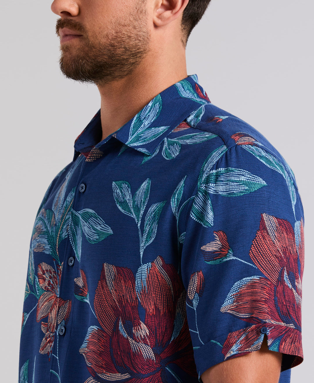 POINTILISM FLORAL PRINT (Navy Peony) 