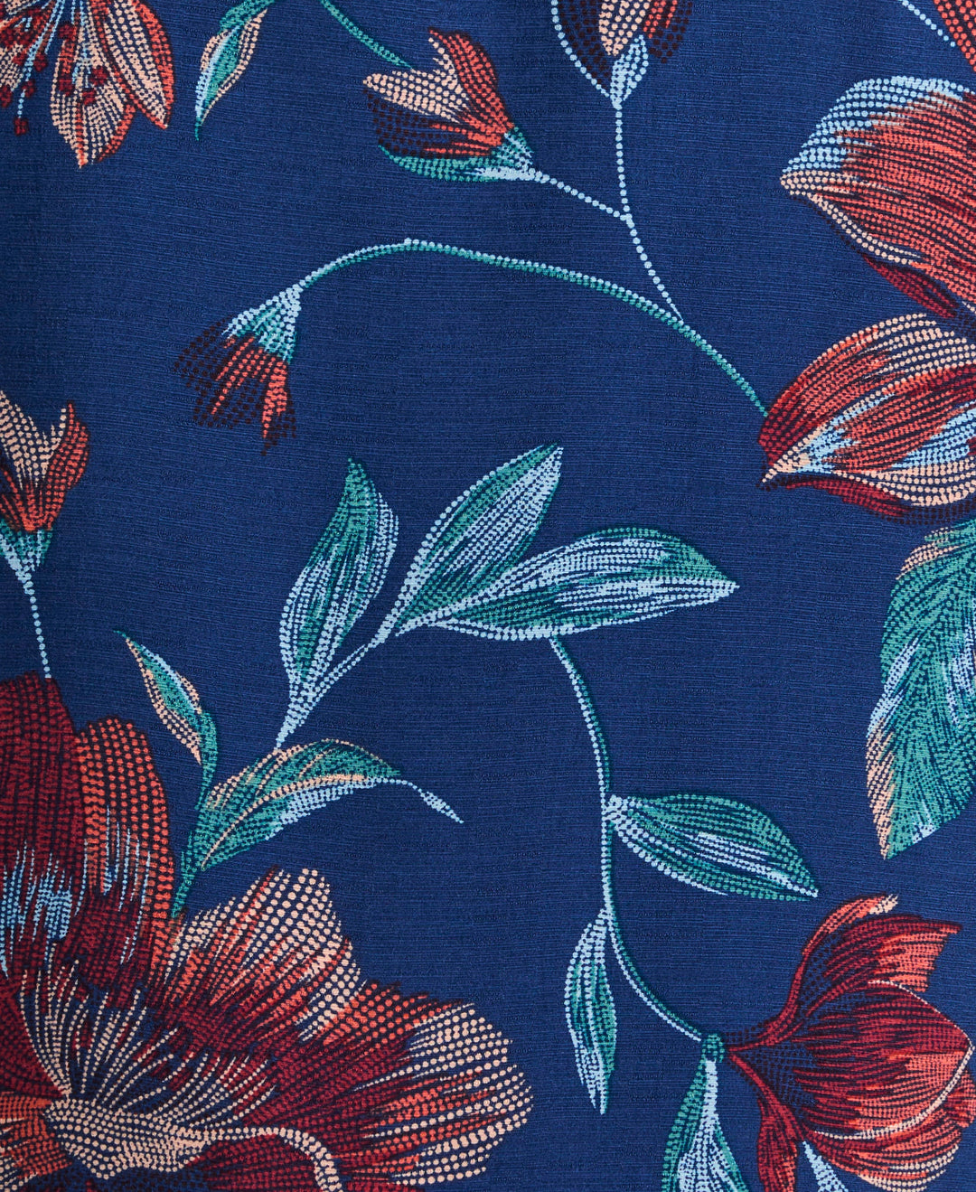 POINTILISM FLORAL PRINT (Navy Peony) 