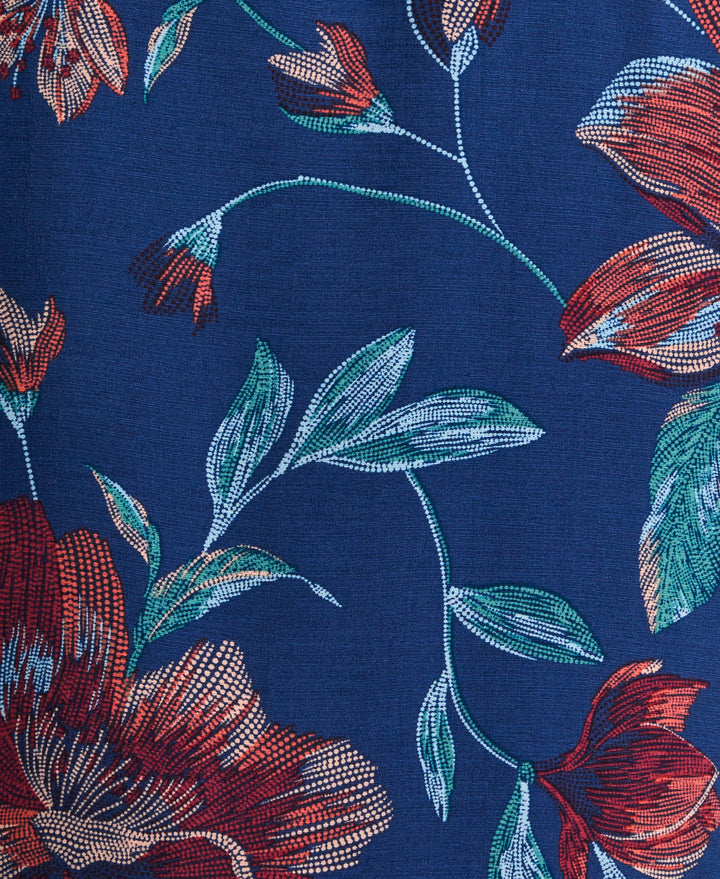 POINTILISM FLORAL PRINT (Navy Peony) 