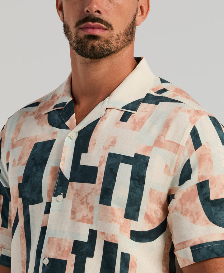 Abstract Geo Shirt (Egret) 