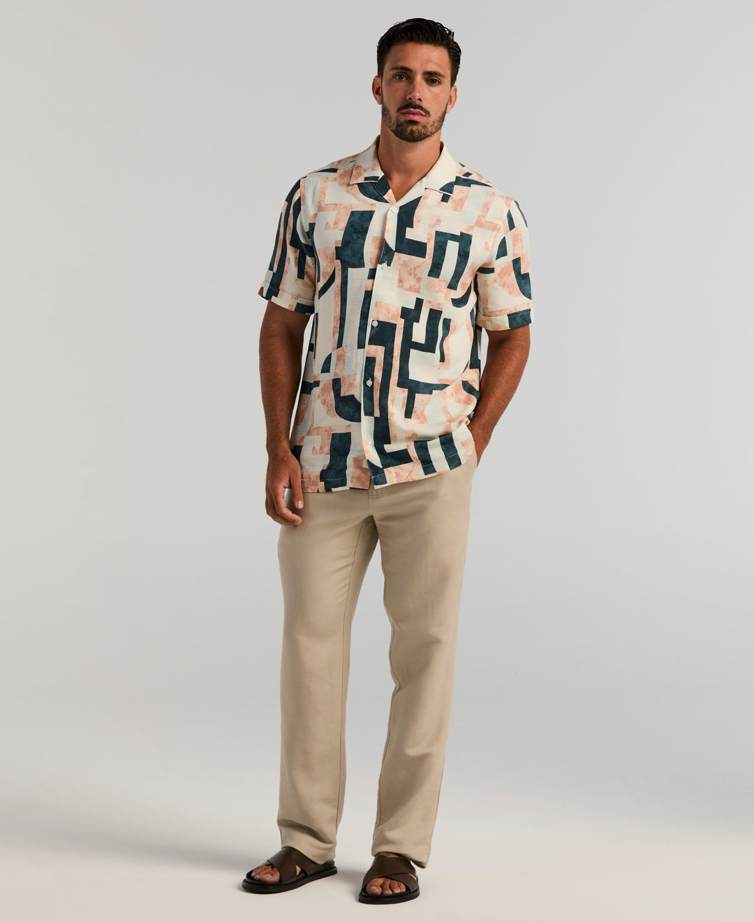 Abstract Geo Shirt (Egret) 