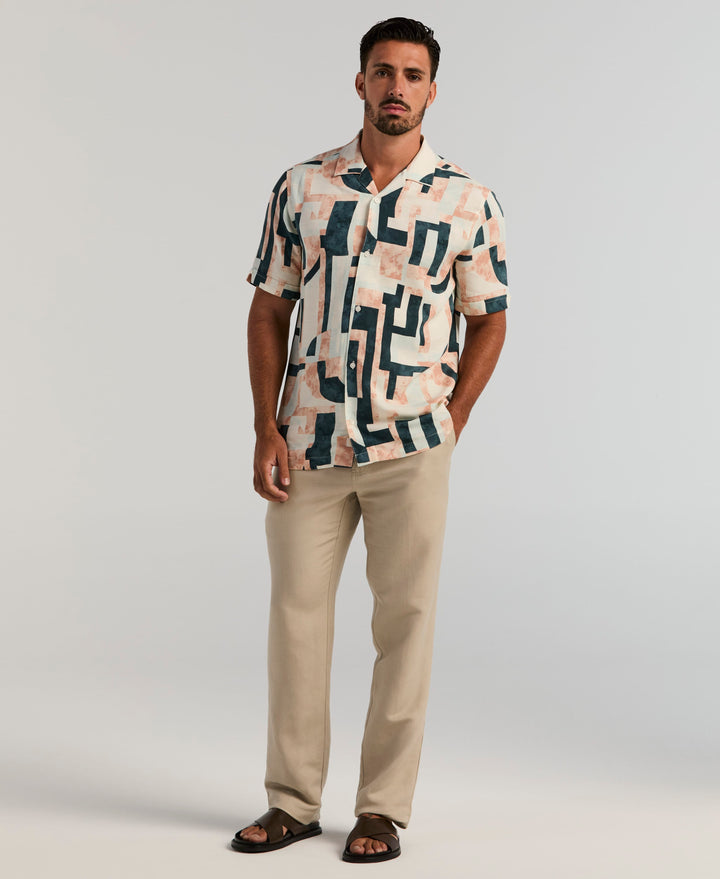 Abstract Geo Shirt (Egret) 