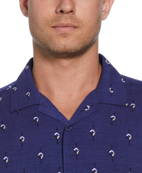 Retro Geometric Print Shirt (Skipper Blue) 