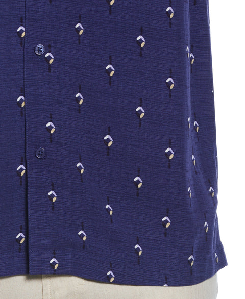 Retro Geometric Print Shirt (Skipper Blue) 