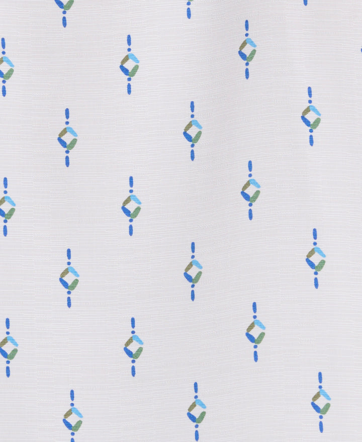 Retro Geometric Print Shirt (Brilliant White) 