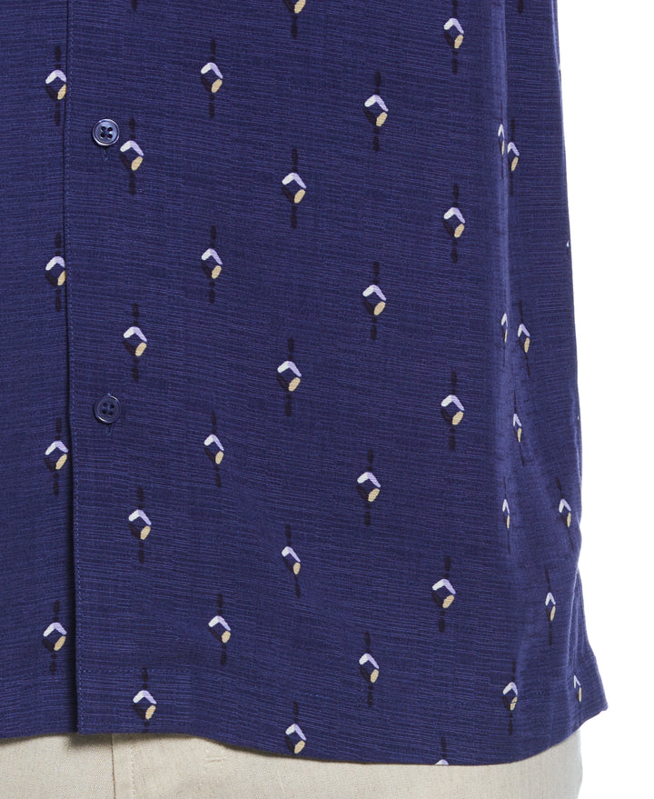 Retro Geometric Print Shirt (Skipper Blue) 