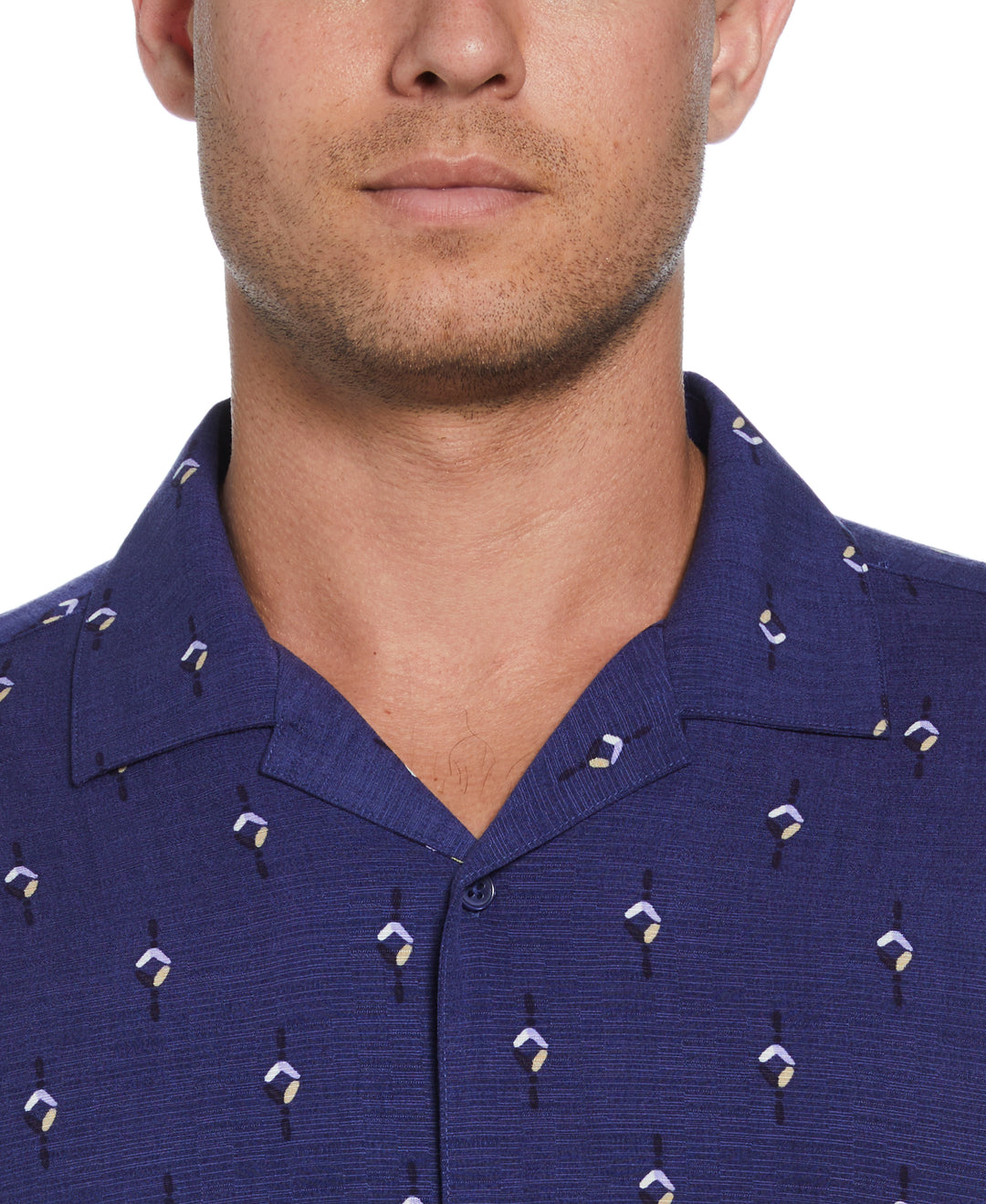 Retro Geometric Print Shirt (Skipper Blue) 