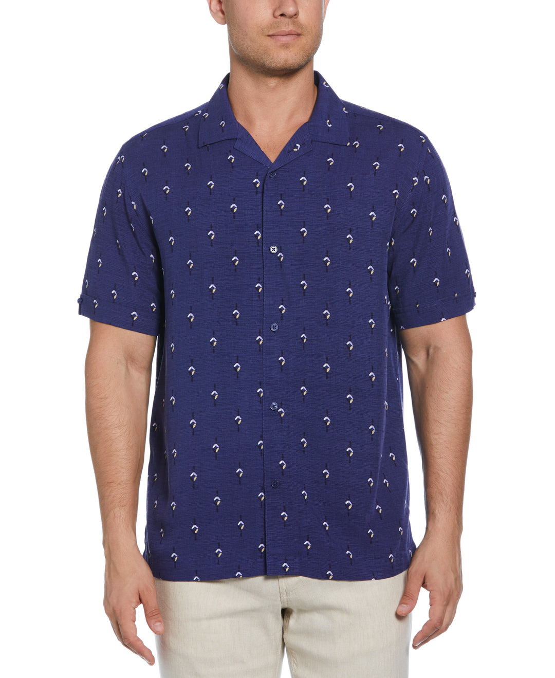 Retro Geometric Print Shirt (Skipper Blue) 