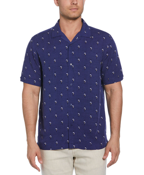 Retro Geometric Print Shirt (Skipper Blue) 