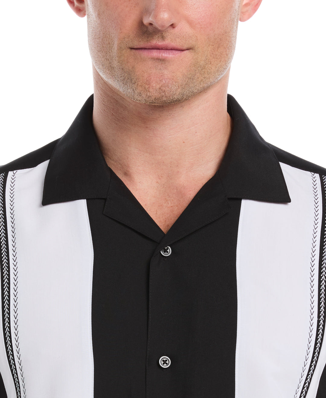 Color Block Panel Shirt (Jet Black) 
