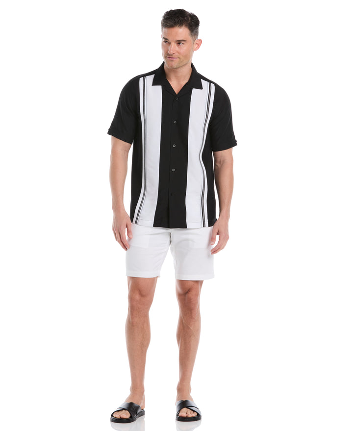 Color Block Panel Shirt (Jet Black) 