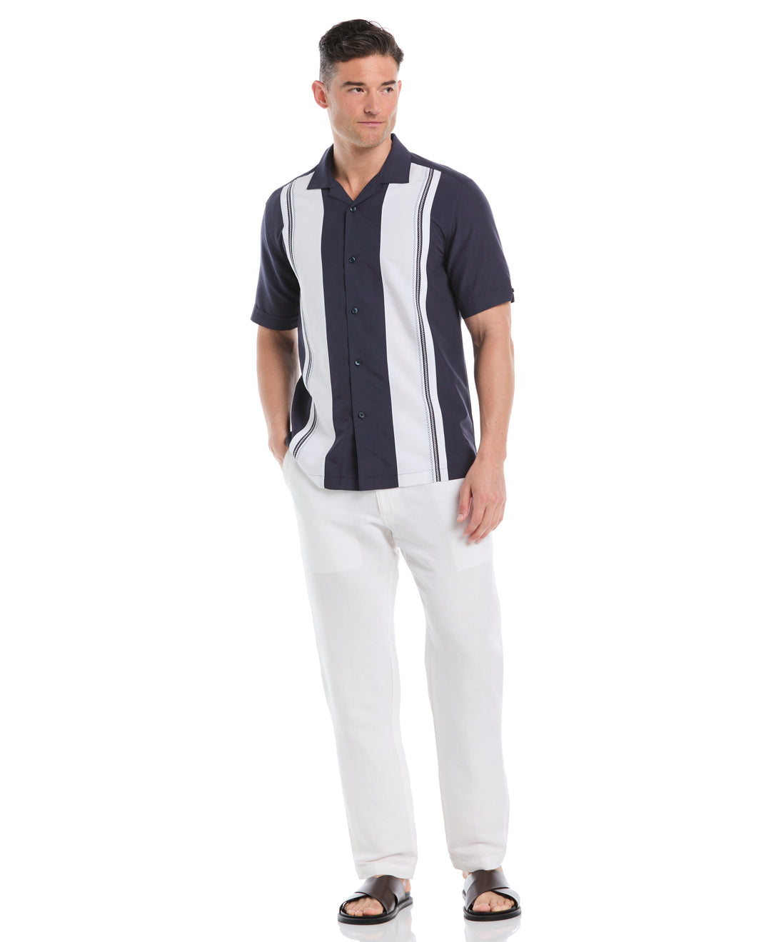 Color Block Panel Shirt (Mood Indigo) 