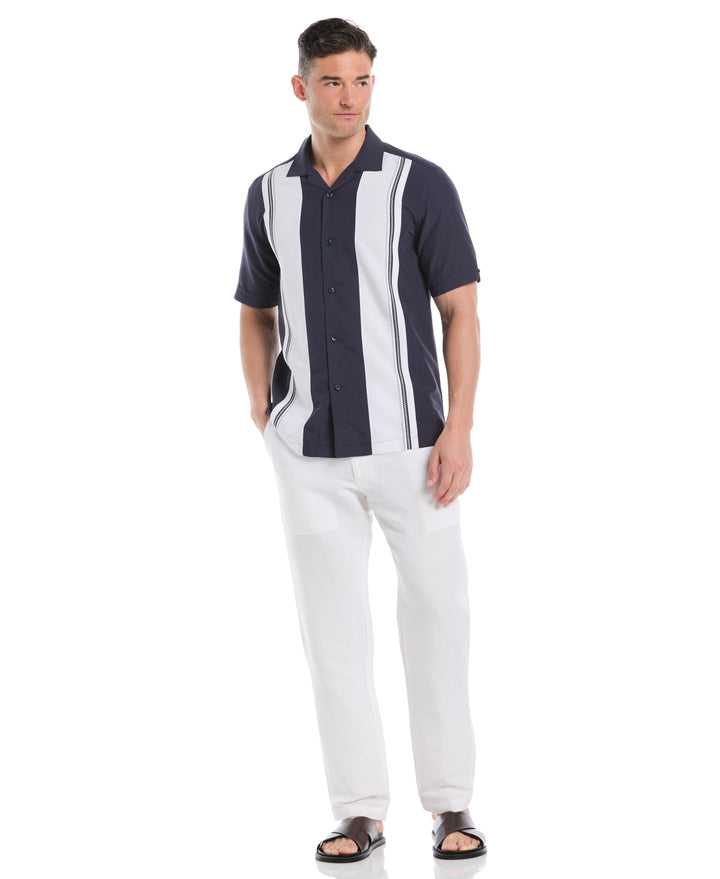 Color Block Panel Shirt (Mood Indigo) 