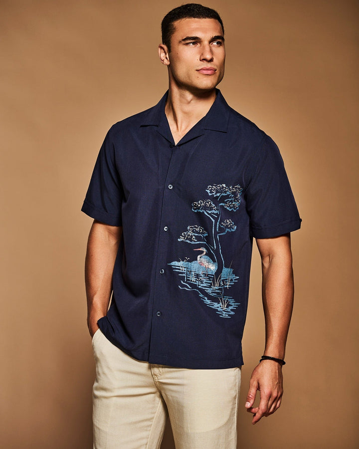 Scenic Placement Print Shirt-Casual Shirts-Cubavera