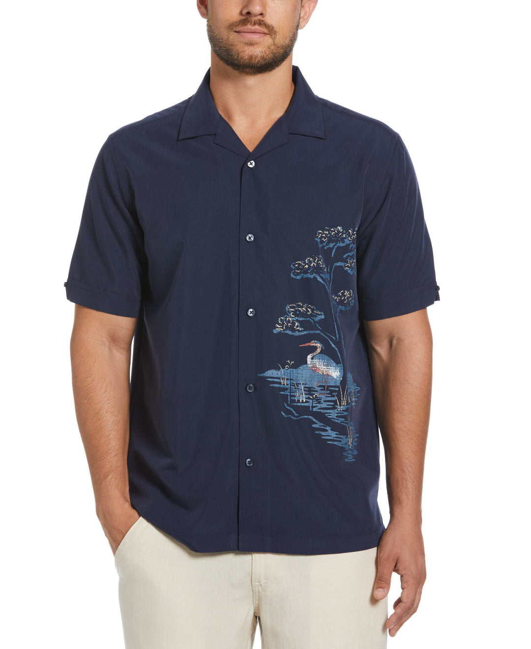 Scenic Placement Print Shirt (Navy Iris) 