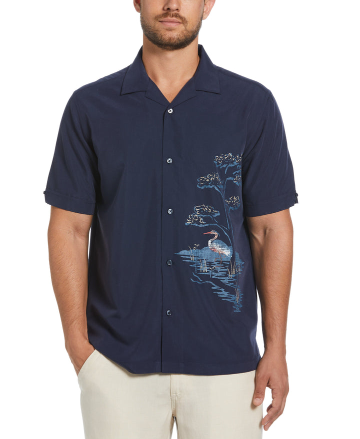 Scenic Placement Print Shirt (Navy Iris) 
