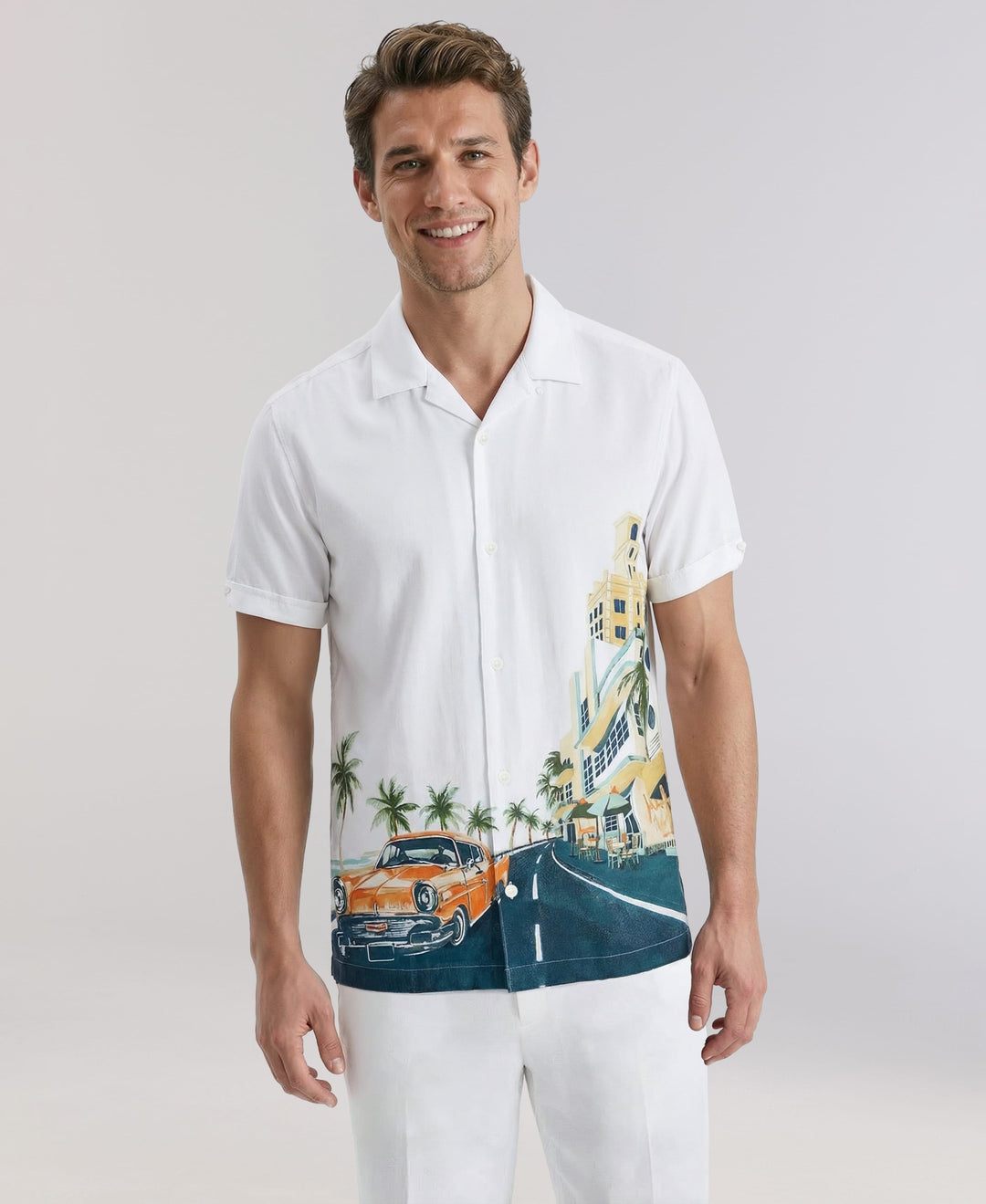 SCENIC PRINT SHIRT (Brilliant White) 