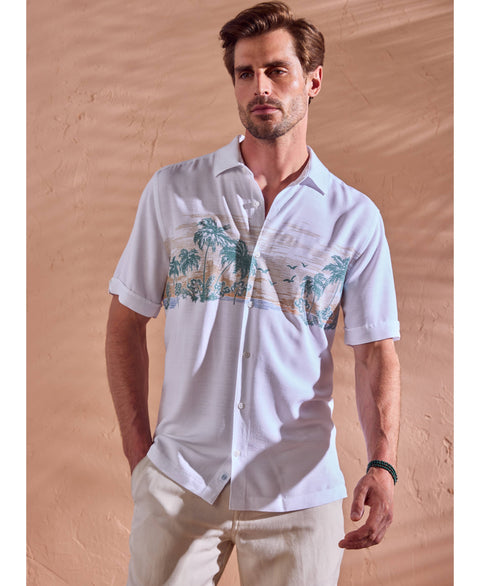 Scenic Print Shirt-Casual Shirts-Cubavera