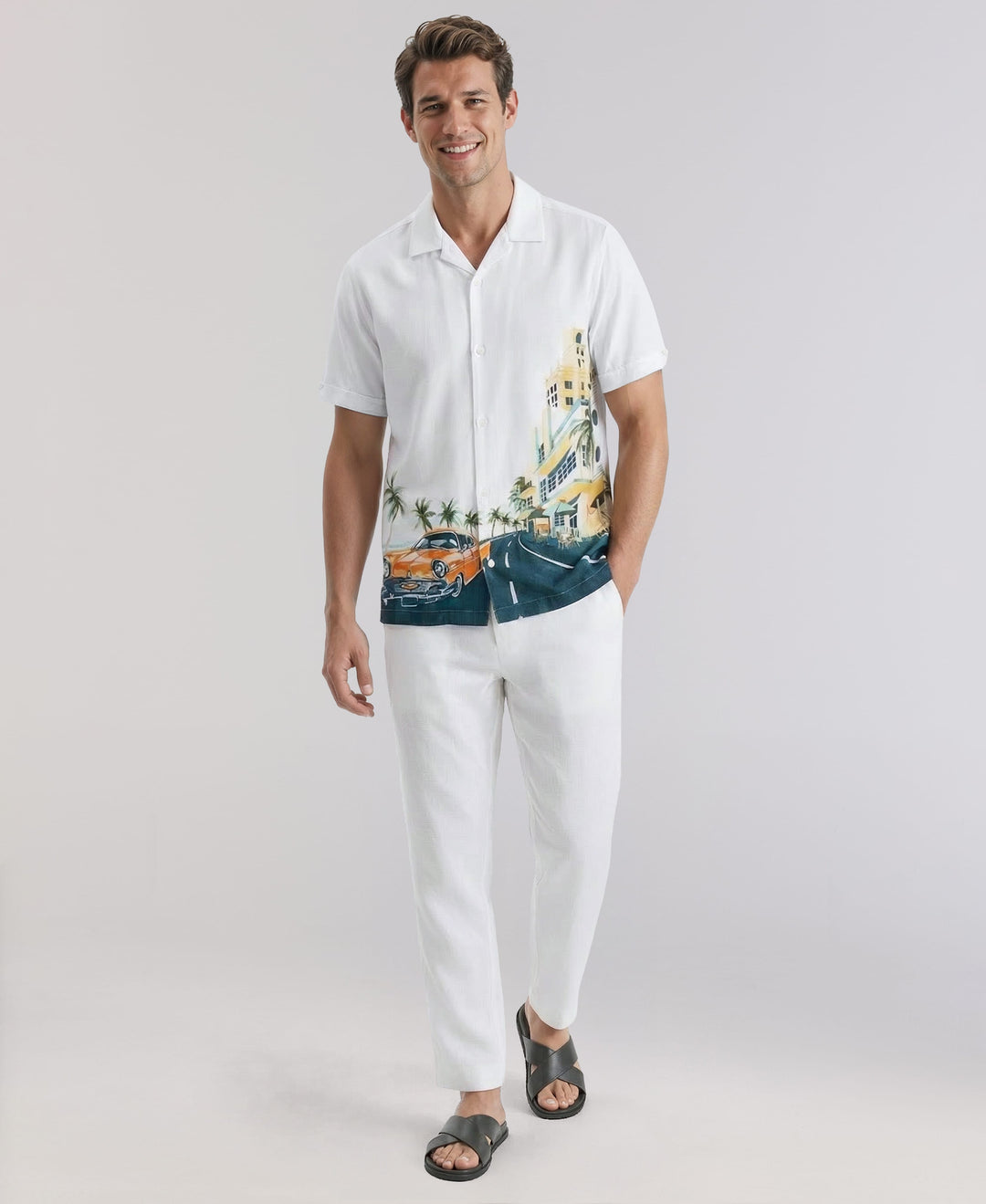 SCENIC PRINT SHIRT (Brilliant White) 