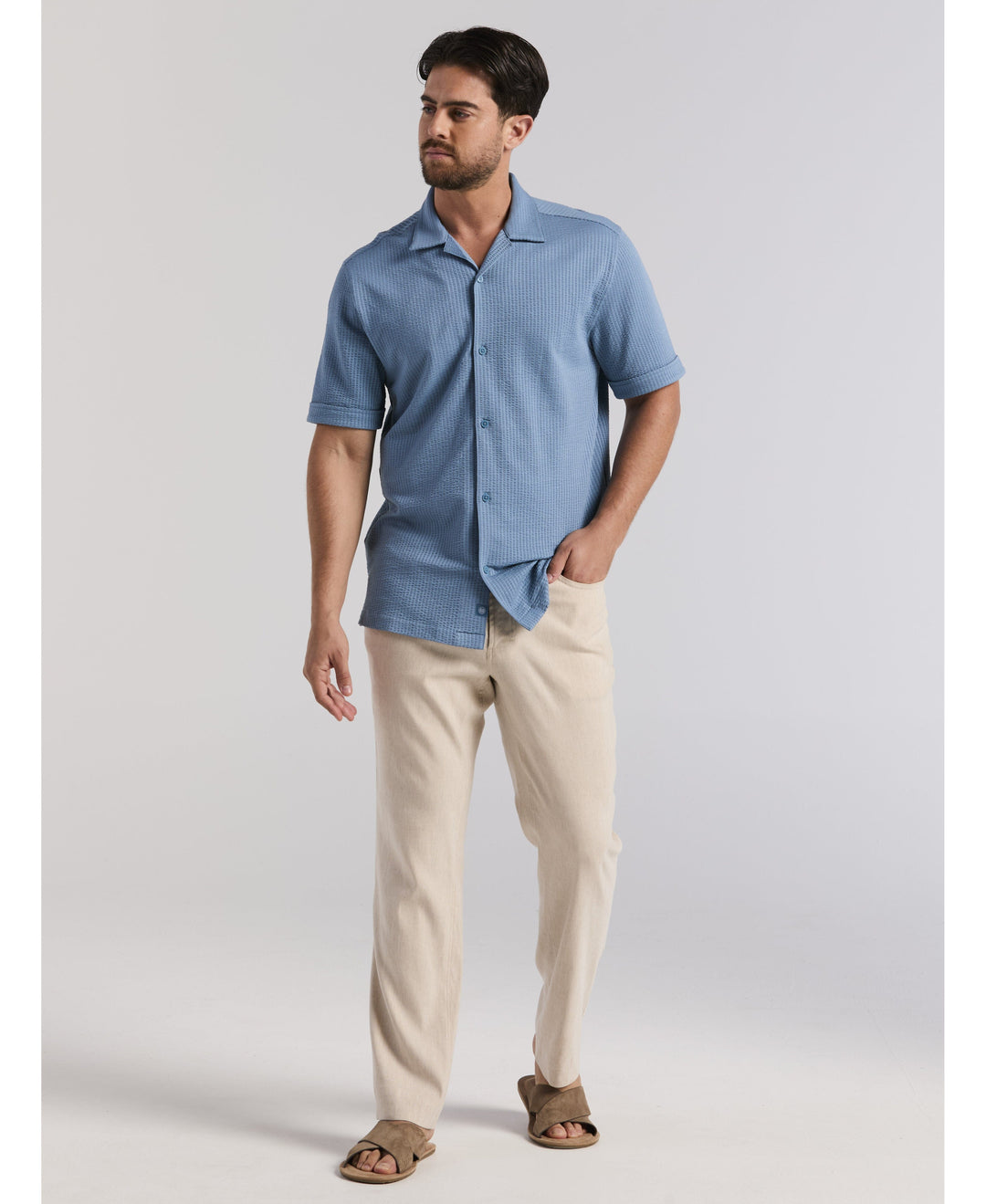 Seersucker Knit Shirt-Casual Shirts-Cubavera