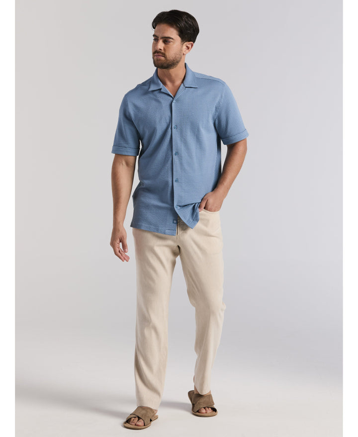 Seersucker Knit Shirt-Casual Shirts-Cubavera