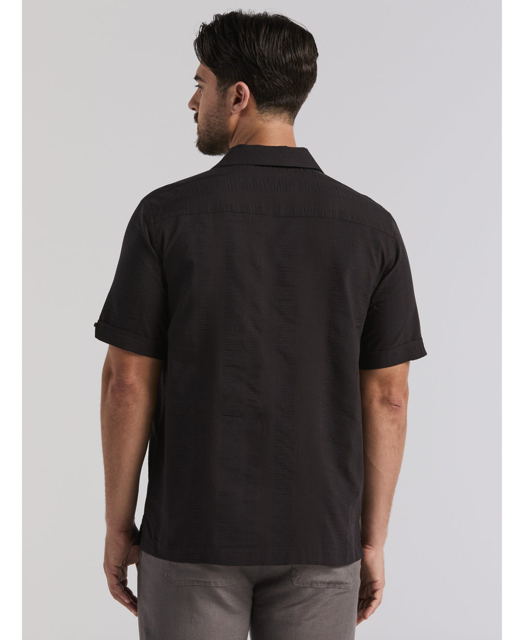 Seersucker Texture Shirt-Casual Shirts-Cubavera