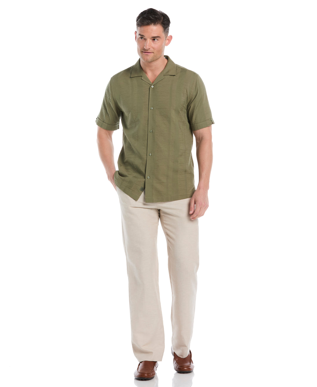 Seersucker Texture Shirt (Olivine) 