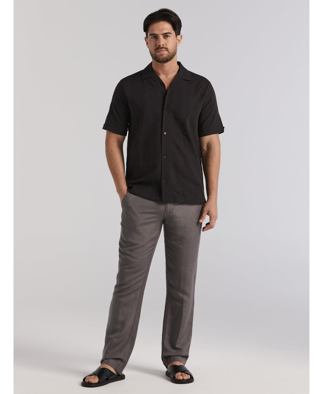 Seersucker Texture Shirt-Casual Shirts-Cubavera
