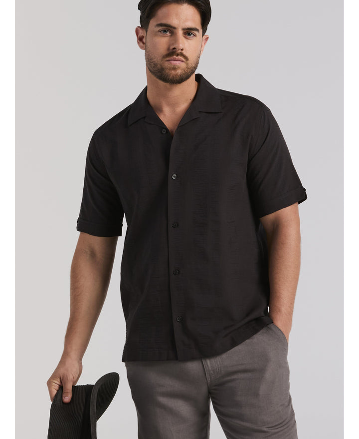 Seersucker Texture Shirt-Casual Shirts-Cubavera