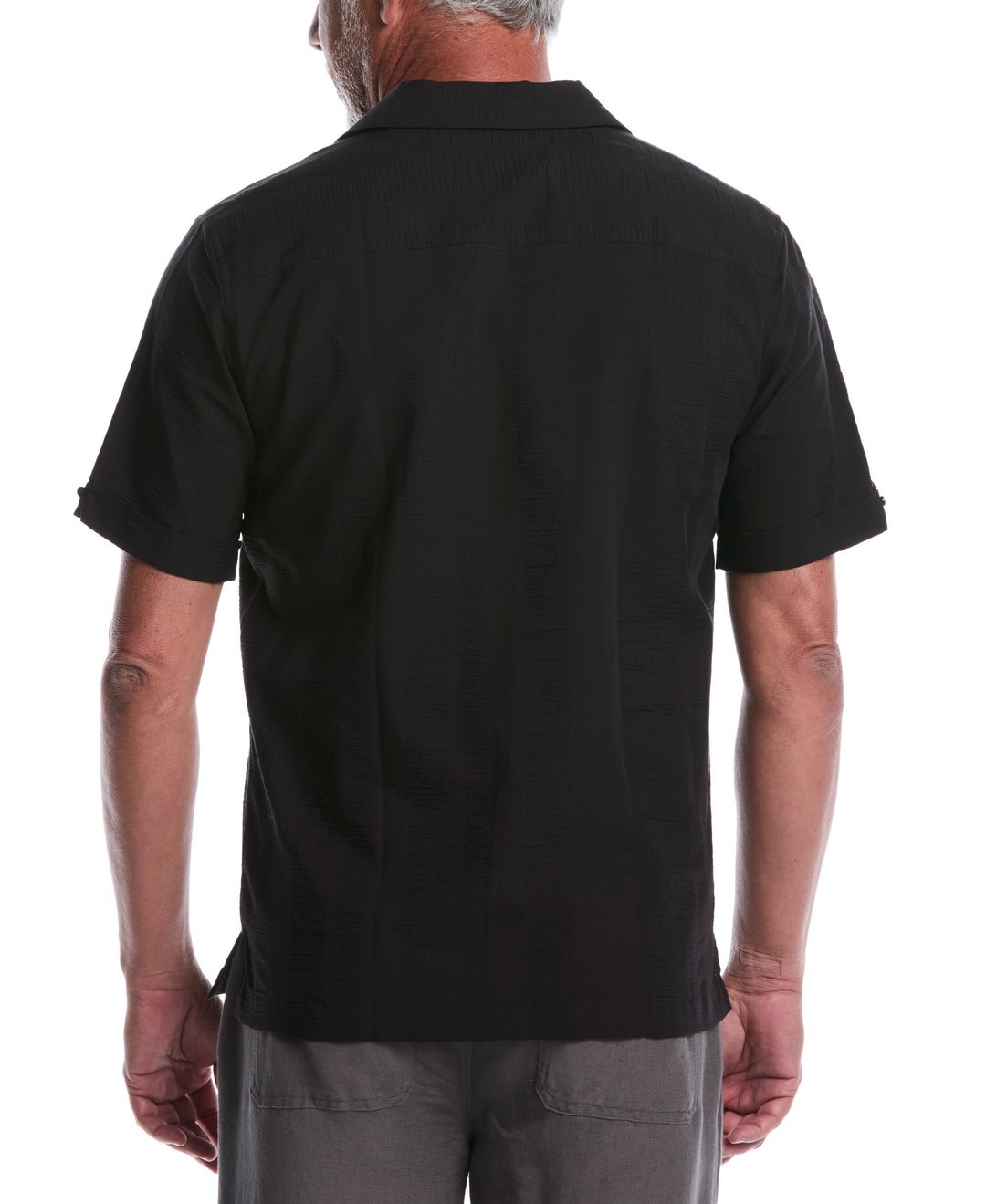 Big & Tall Seersucker Textured Shirt (Jet Black) 