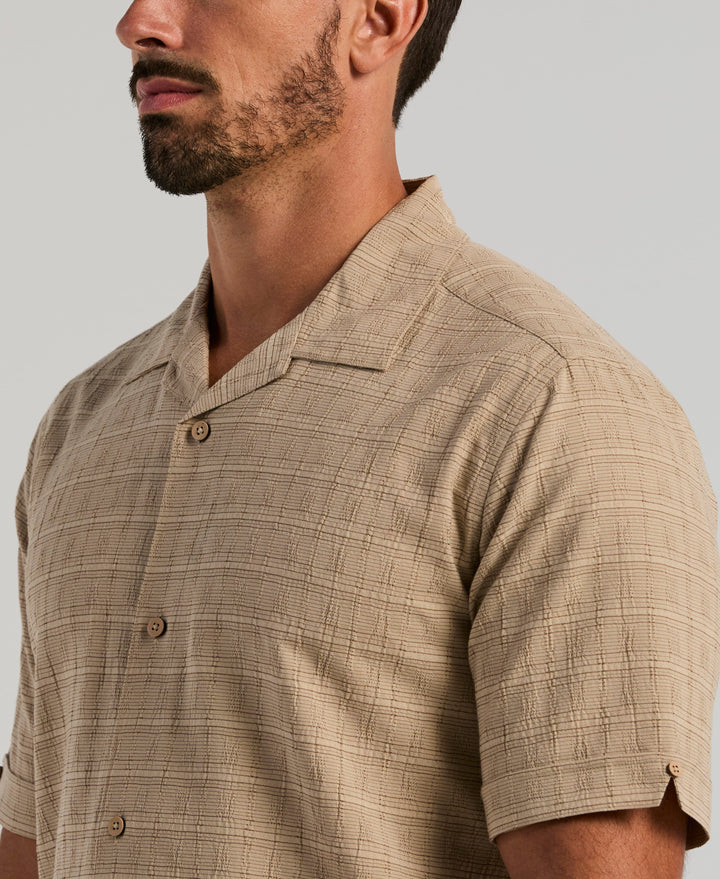 Seersucker Windowpane Shirt (Island Fossil) 