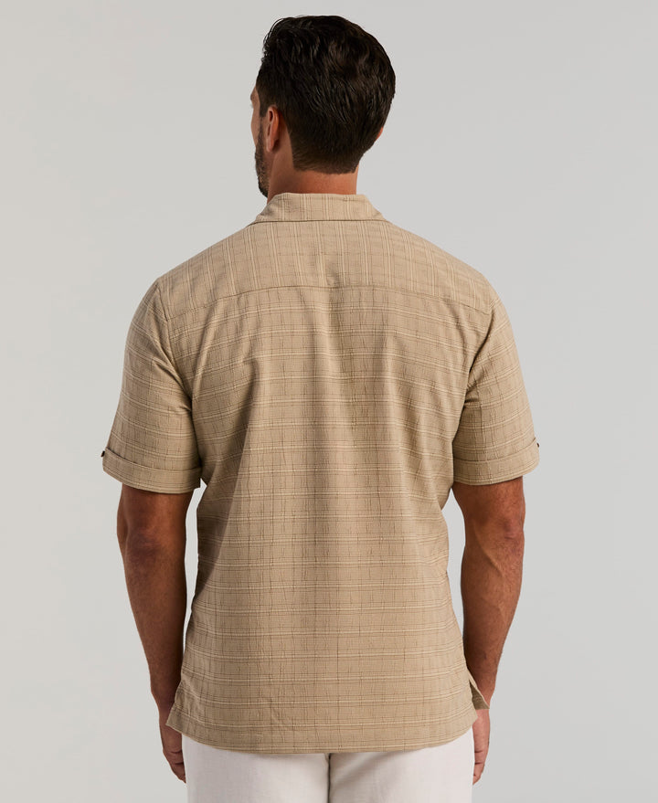 Seersucker Windowpane Shirt (Island Fossil) 