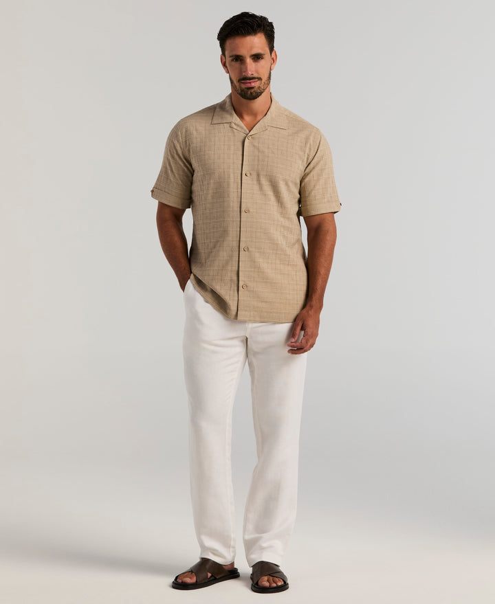 Seersucker Windowpane Shirt (Island Fossil) 
