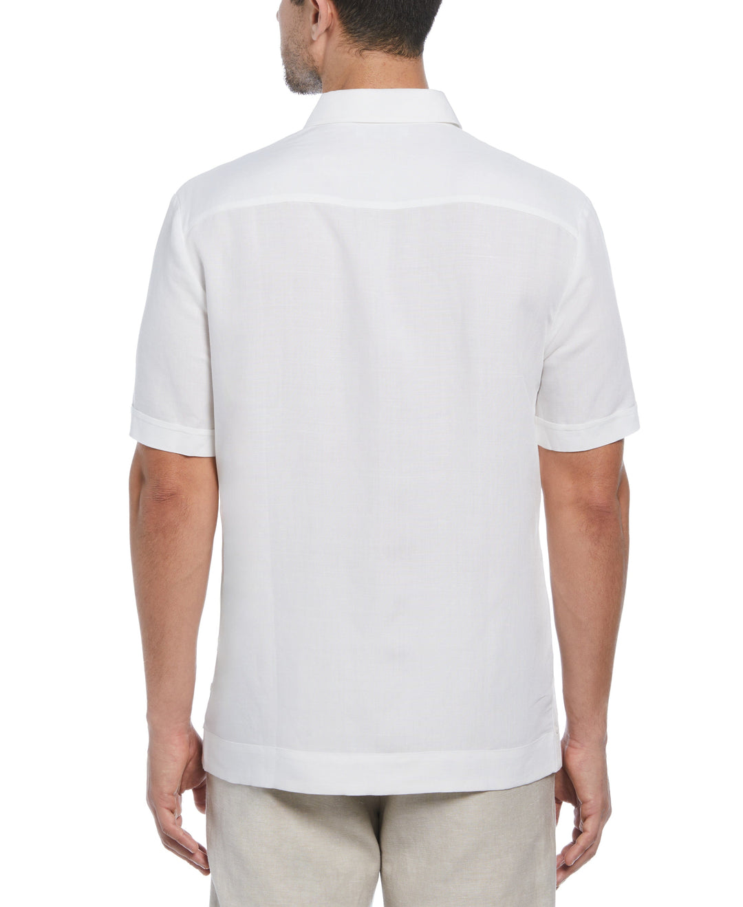 Short Sleeve Embroidered Guayabera (Brilliant White) 