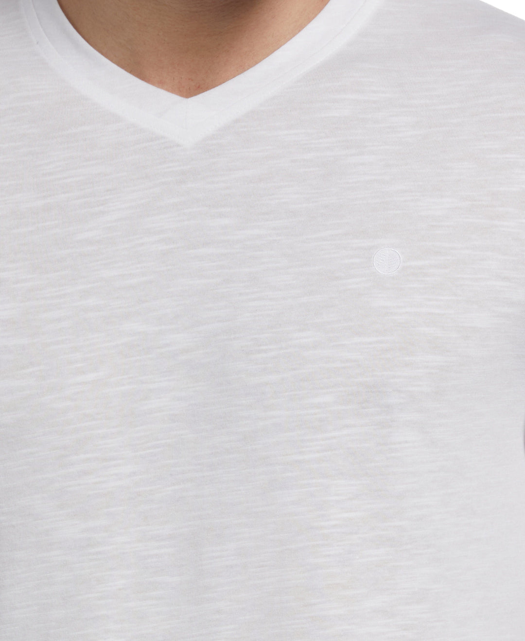 Solid Slub V-Neck Tee (Brilliant White) 