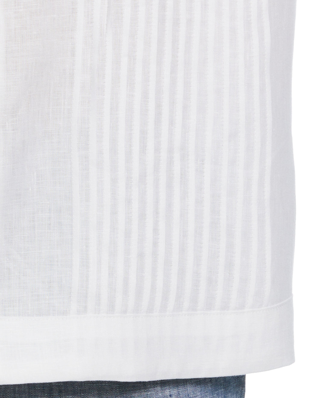 Solid Linen Presidential Guayabera Shirt (Brilliant White) 