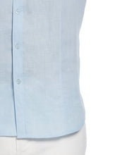 100% Linen Tuck Long Sleeve Button-Down Shirt (Cashmere Blue) 