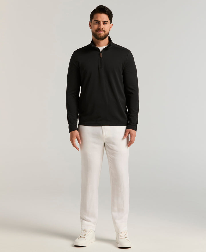1/4 Zip Long Sleeve Sweater (Jet Black) 