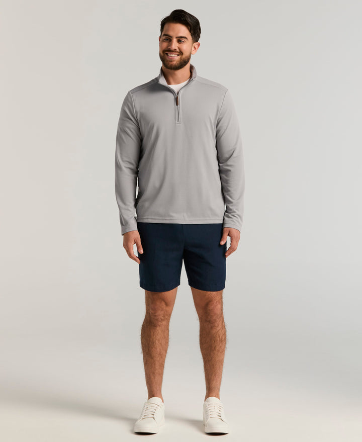 1/4 Zip Long Sleeve Sweater (Sleet) 