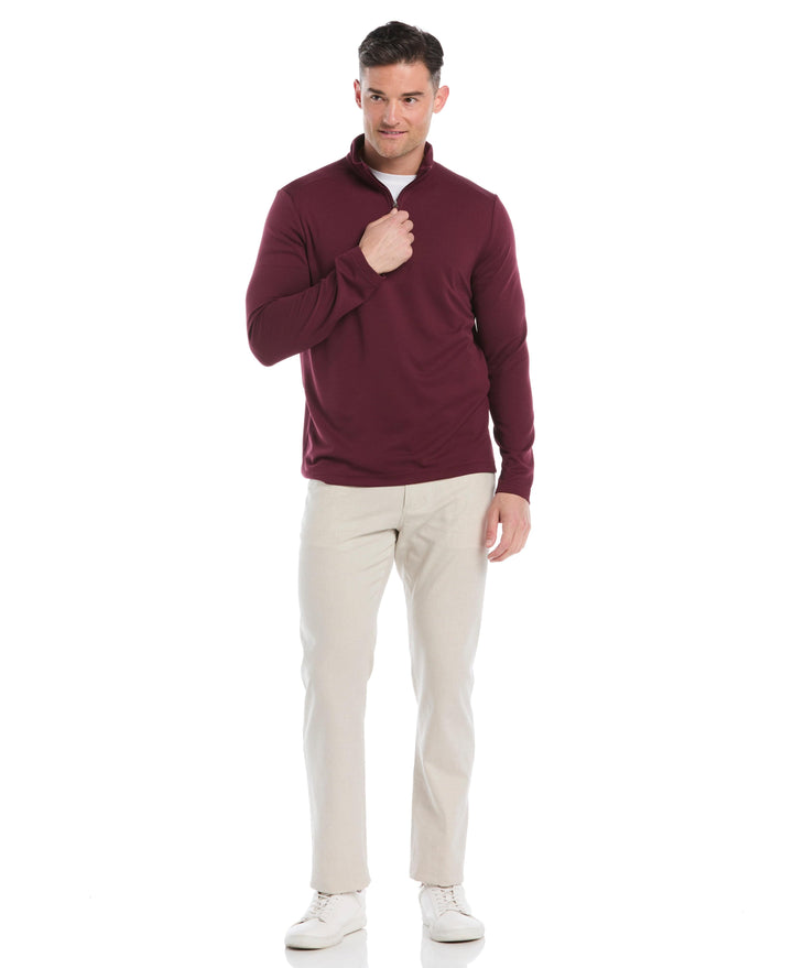 1/4 Zip Long Sleeve Sweater (Windsor Wine) 