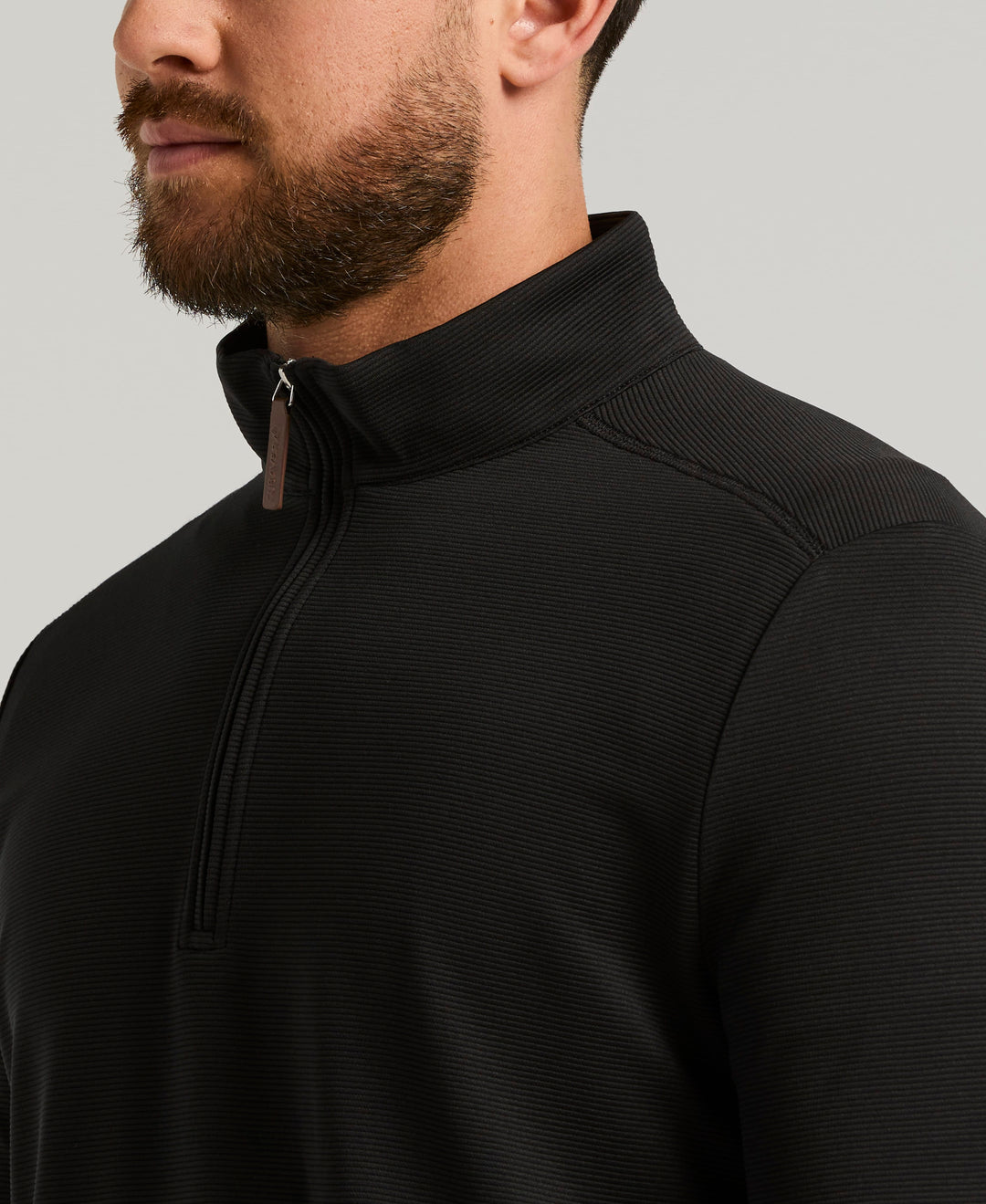 1/4 Zip Long Sleeve Sweater (Jet Black) 