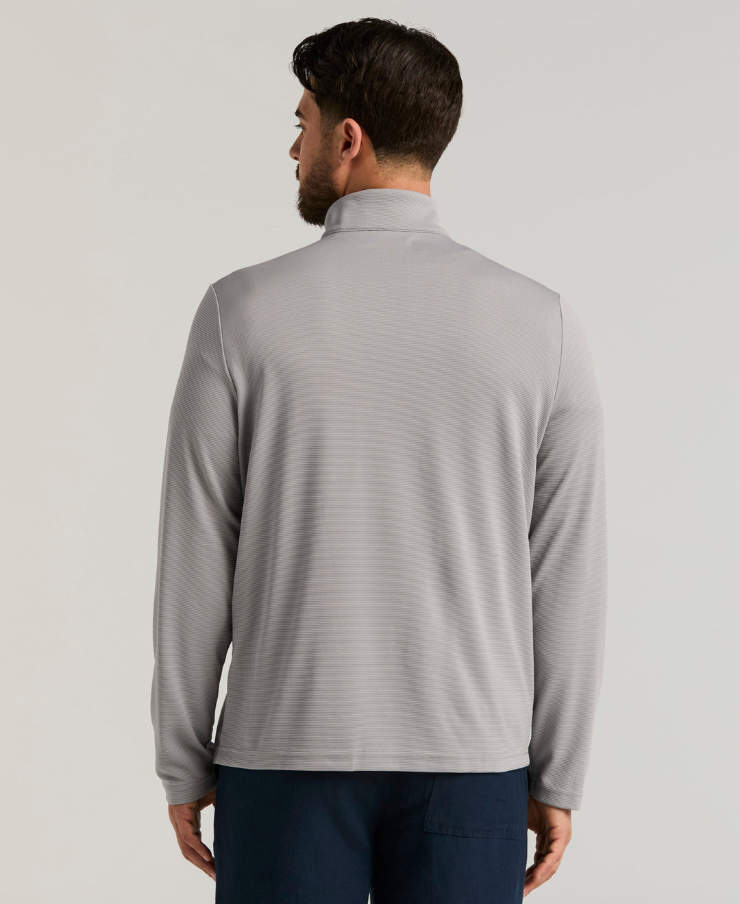1/4 Zip Long Sleeve Sweater (Sleet) 